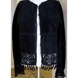 Boho Black Suede Fringe Jacket I D I by Matthew M